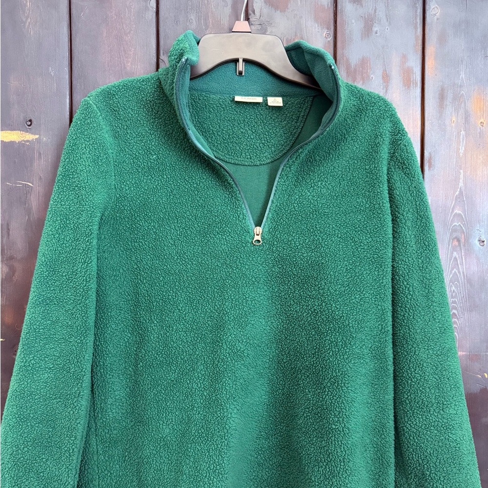 L.L. Bean Forest Green Fleece Pullover
